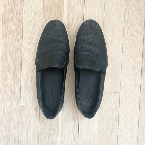 Vince Perforated Leather Blair Sneakers Black Sixe 7 - Picture 4 of 4